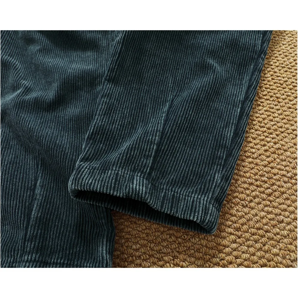Heavy cotton corduroy casual pants for men in autumn and winter multi-pocket loose straight Japanese retro woodcutting pants - Image 6