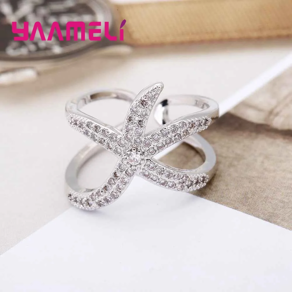 Ocean Beach Party Romantic Style Starfish Modeling Super Hot High Quality Men And Women Dating 925 Sterling Silver Ring