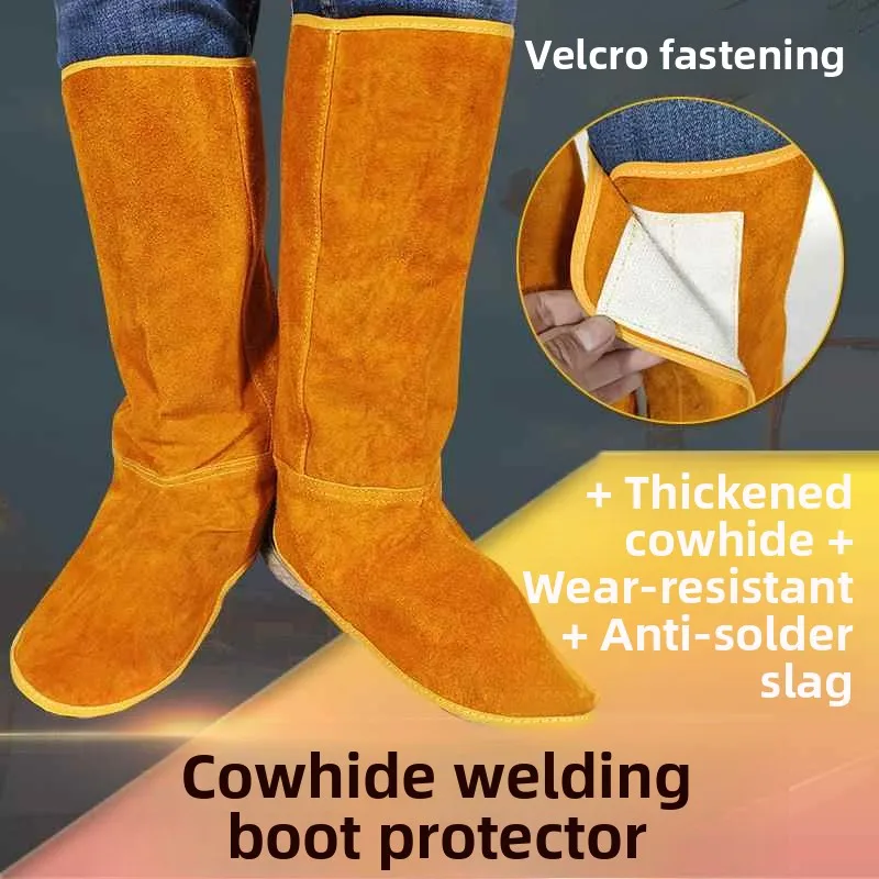 

Thickened Pure Cowhide Welding Leg Protector Short Adult Foot Cover Welding Workwear Protective Gear Foot Shield