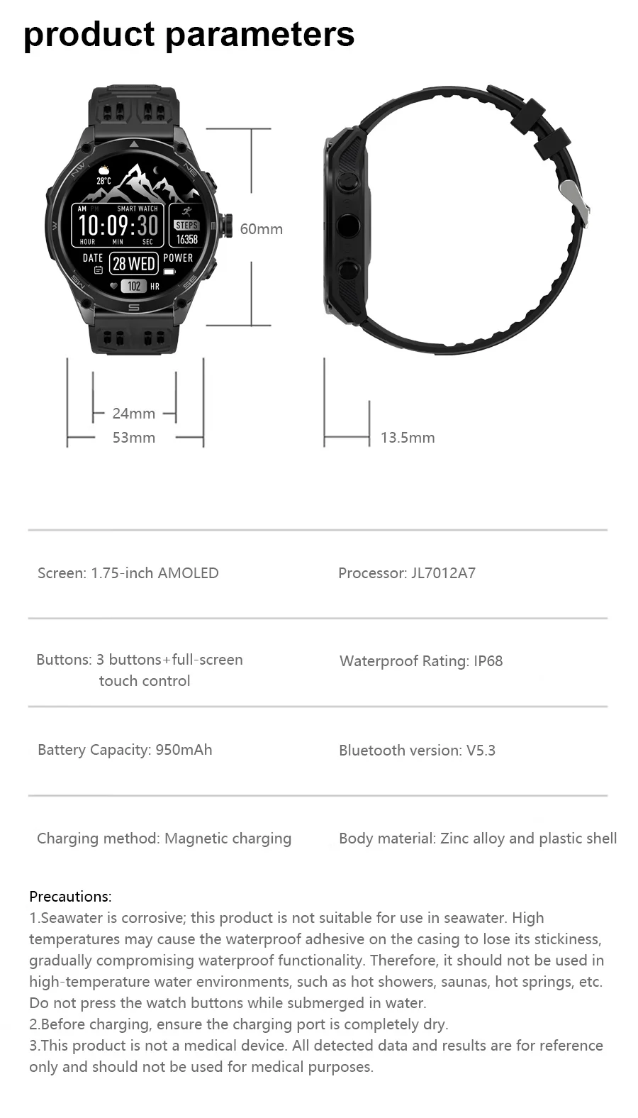 2026 Militärische Ultra-GPS-Smartwatch mit 1000mAh Akku, 10ATM Wasserdicht, Kompass, Taschenlampe, Sport-Tracker, HD-Anruf, Smartwatch für Herren – Detail 17
