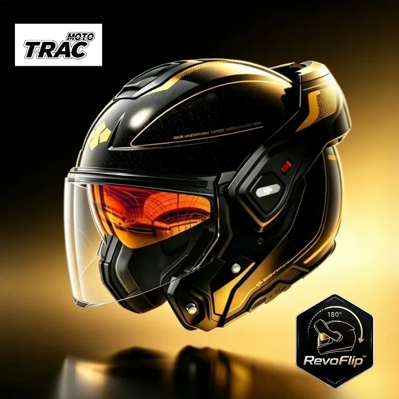 180° Rear‑Rotating Modular Motorcycle Helmet, Photochromic Dual Visor, ECE DOT Approved Flip‑Up Helmet for Men & Women