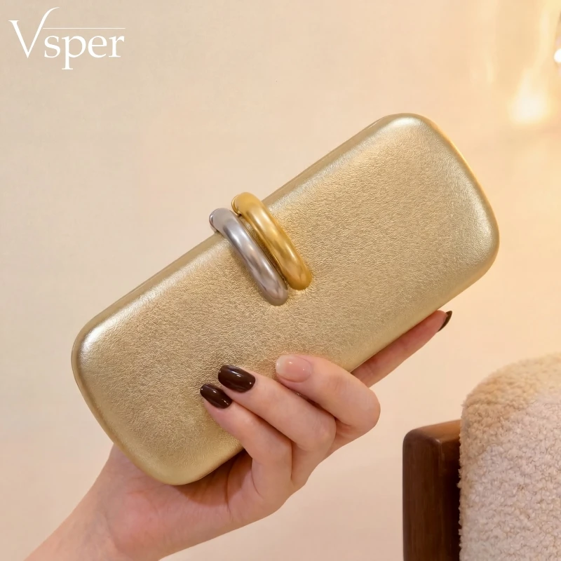 

Vsper Branded Golden Evening Clutch Purse For Elegant Women Wedding Dinner Party Chain Shoulder Cross Body Bag Designer Handbags
