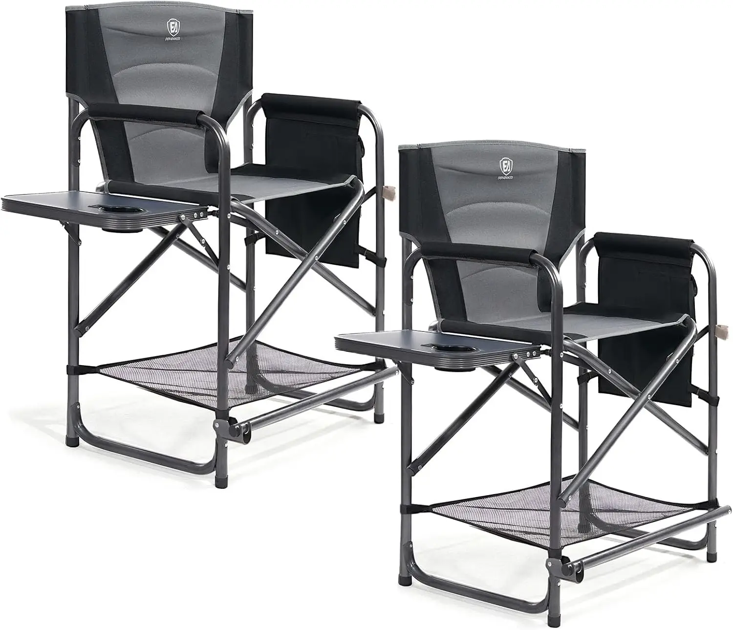 

Складное кресло для макияжа средней высоты со столом, подстаканником, подставкой для ног, 400 фунтов, серый, высота сиденья 23,2 дюйма