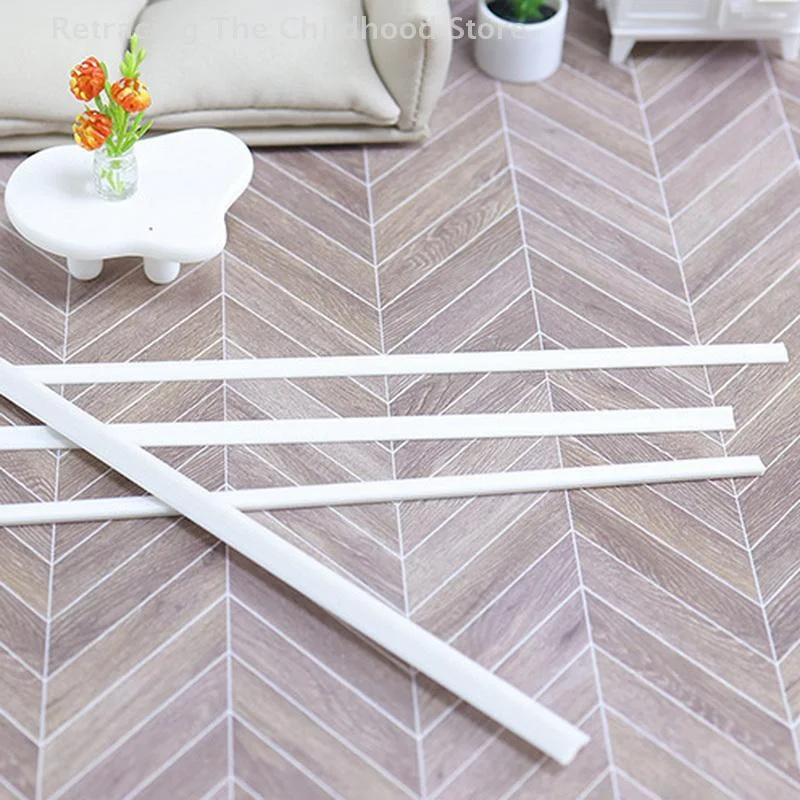 2 個 1:12 ドールハウスミニウエストラインミニチュア幅木ライン浴室リビングルームの装飾ラインドールハウスの装飾アクセサリー