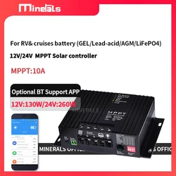 Solar controller 12/24V MPPT 10A Support Bluetooth APP view data Outdoor solar power controller