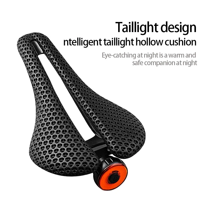 ثلاثية الأبعاد مطبوعة ألياف الكربون دراجة السرج مقاعد مع الضوء الخلفي الترياتلون TT وسادة مقعد الدراجة جوفاء تنفس الجبلية الطريق السرج #1