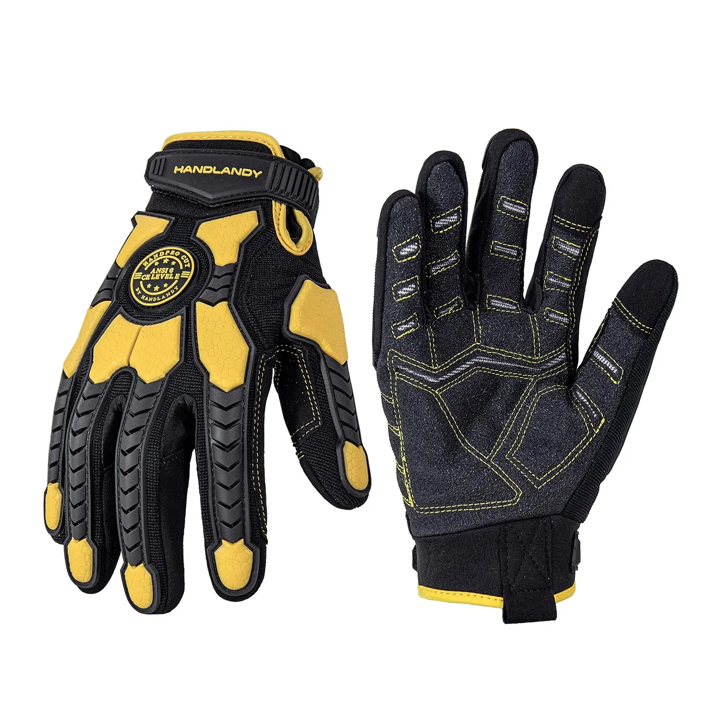 قفازات واقية مقاومة للقطع من الفئة F PVC مقاومة للتآكل TPR، شاشة لمس ميكانيكية مضادة للانزلاق، مضادة للقطع، مضادة للصدمات #5