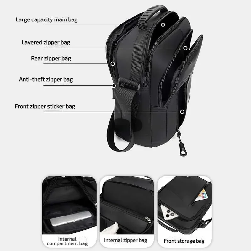 Men\'s Handbag Shoulder Bag Fashion Casual Oxford Man Messenger Bag Stylish Elegant Design Lightweight Men Crossbody Shoulder Bag