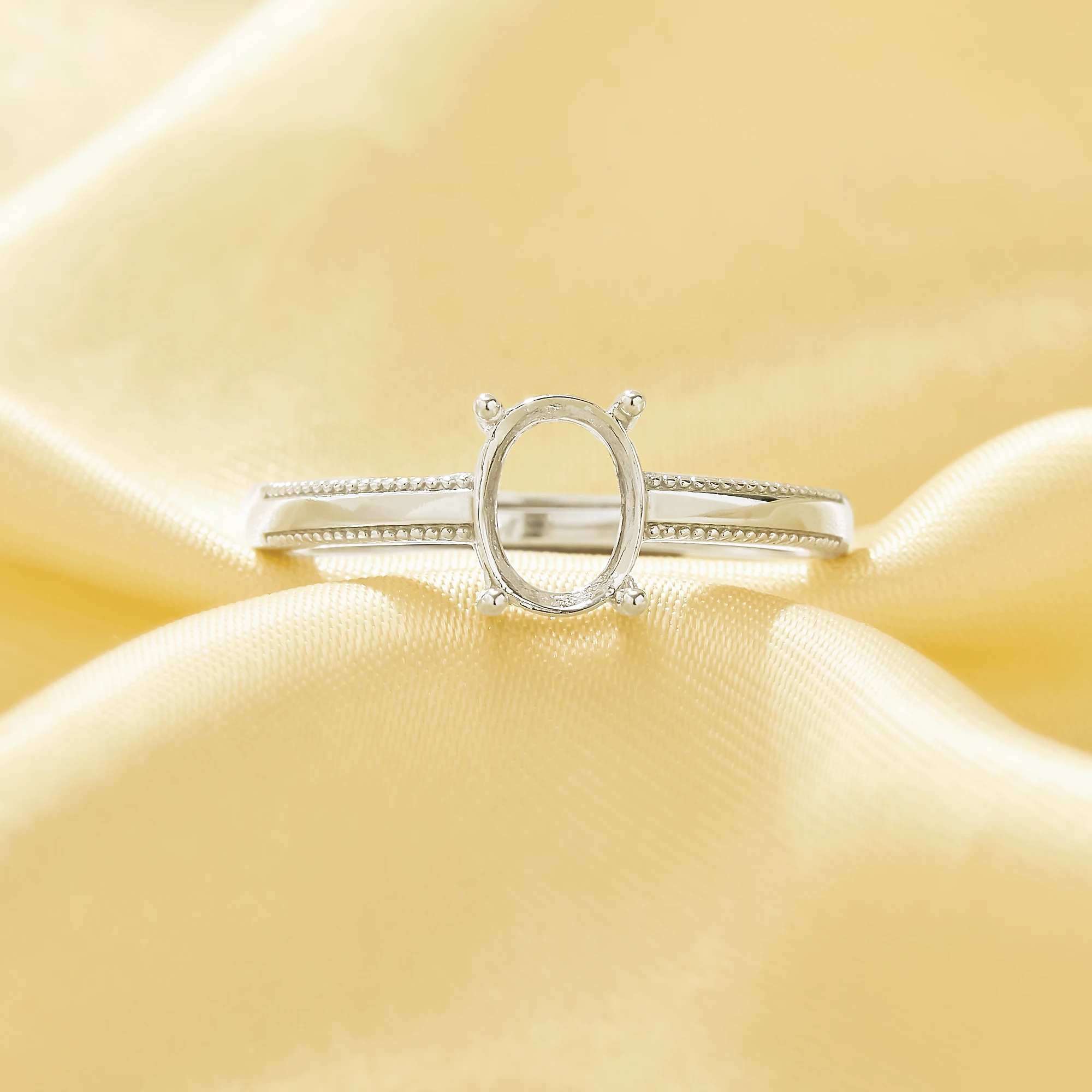 6x8MM Oval Prongs Ring Setting - огляд і ціна Ring Set Adjustable