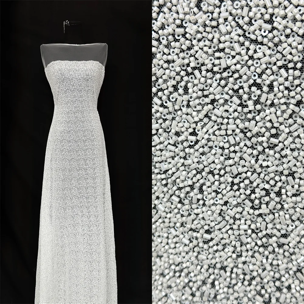 

5Y/9kg Luxury Heavy African Sequins Embroidered Groom Lace Fabric High Quality French Nigerian Lace Fabric for Wedding Dress