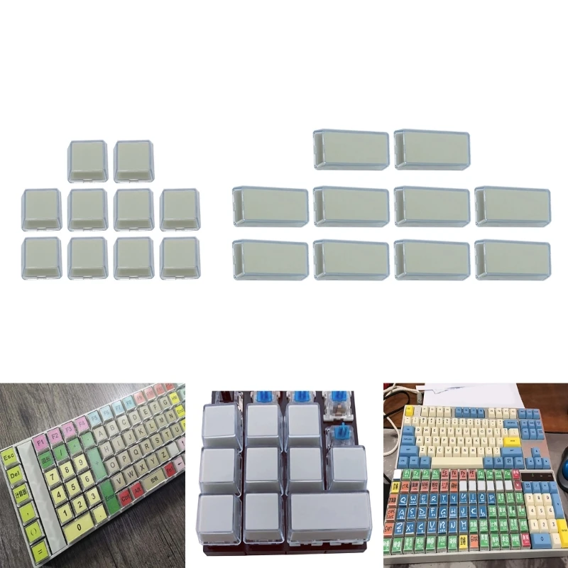 DIY Keyboard 10Pieces Durable ABS Double-layer Removable Cover 10mm 30mm Translucent Keycaps for Cherry MX Switch F19E