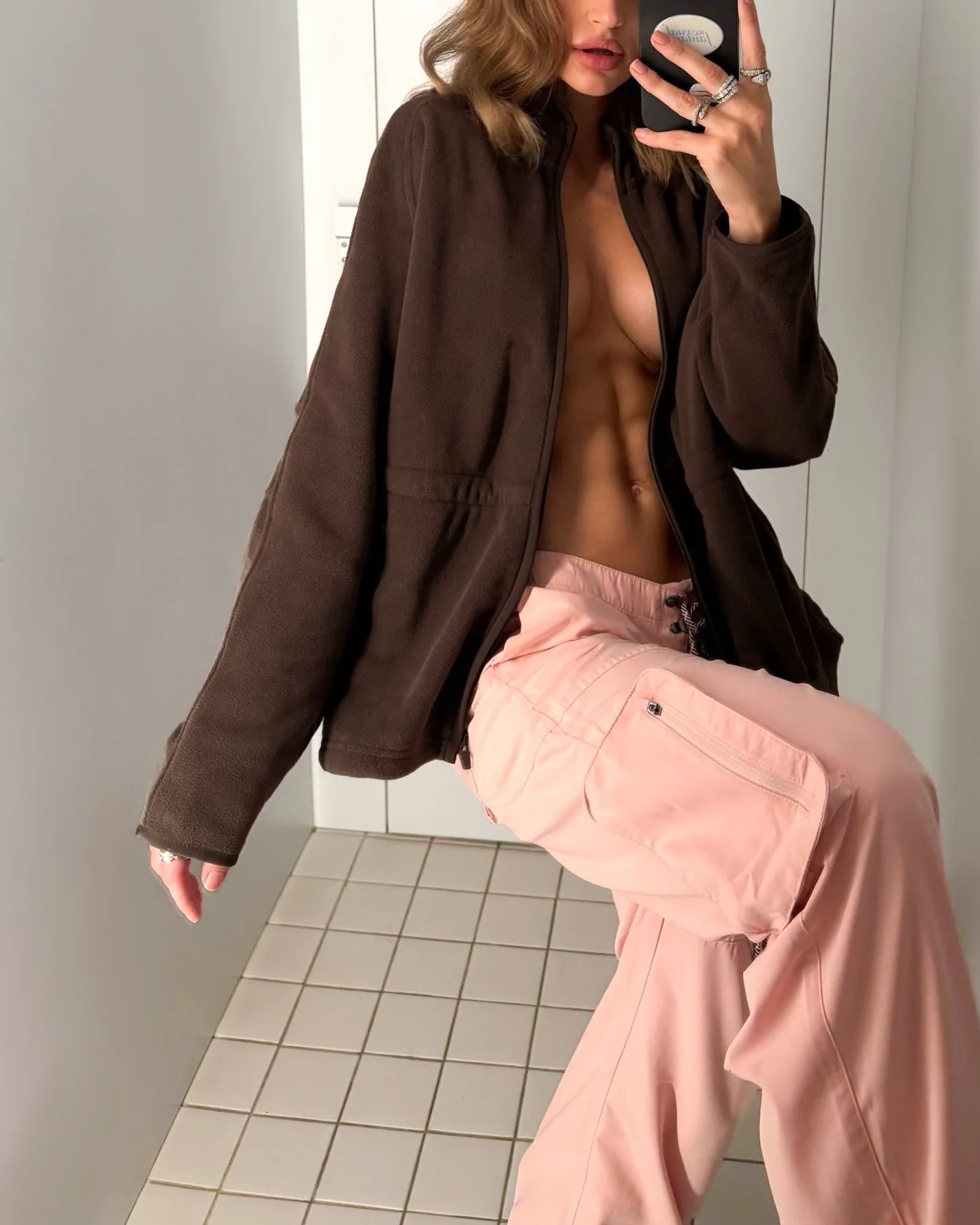 2026 Herbst Neue Fleecejacke für Damen mit Stehkragen und Kordelzug an der Taille, Streetwear-Mantel, Damen-Winter-Outdoor-Warme Weiche Fleecejacke – Detail 7