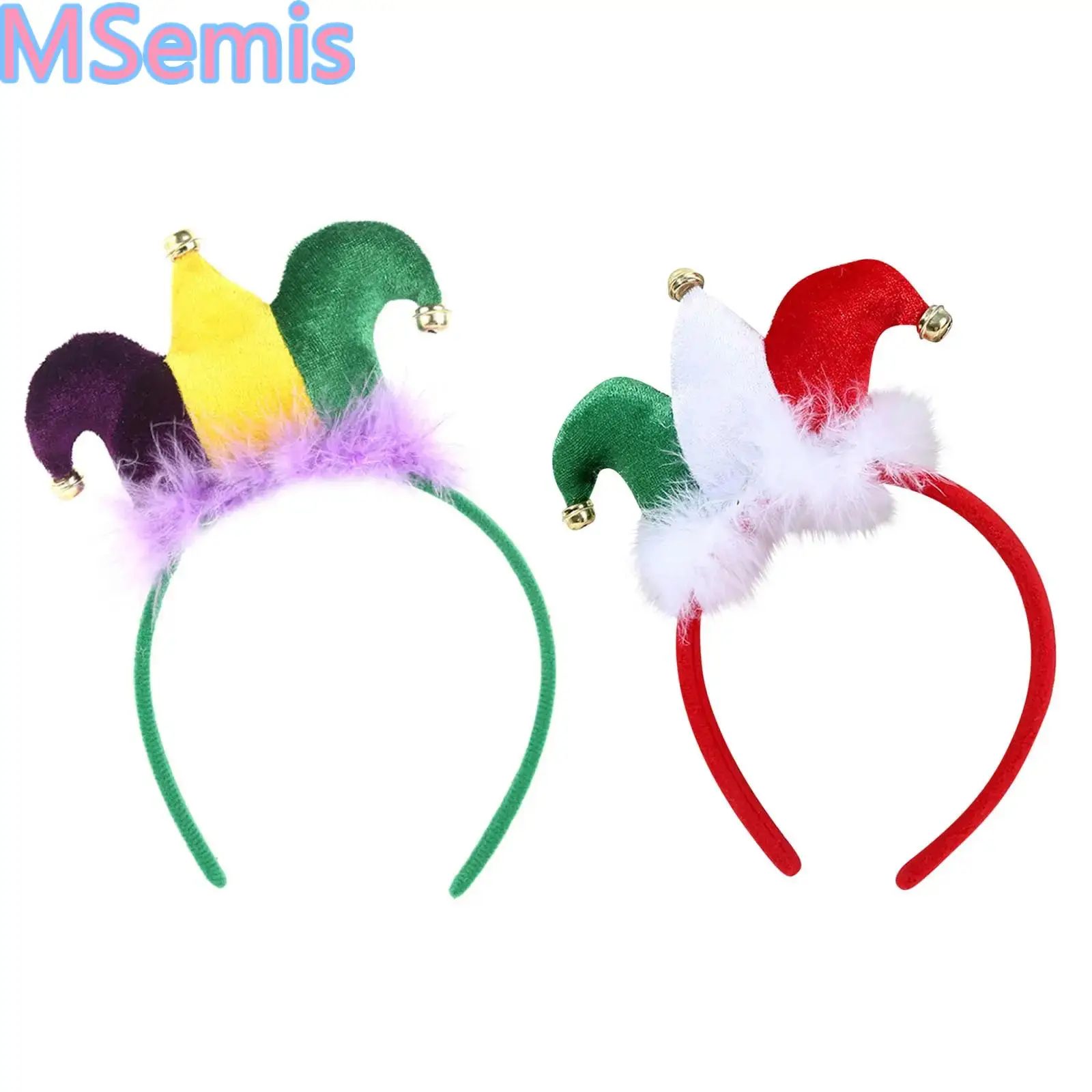 

Kids Christmas Headband Clown Headwear Funny Hat for Masquerade Festival Cosplay Dress Up Accessory
