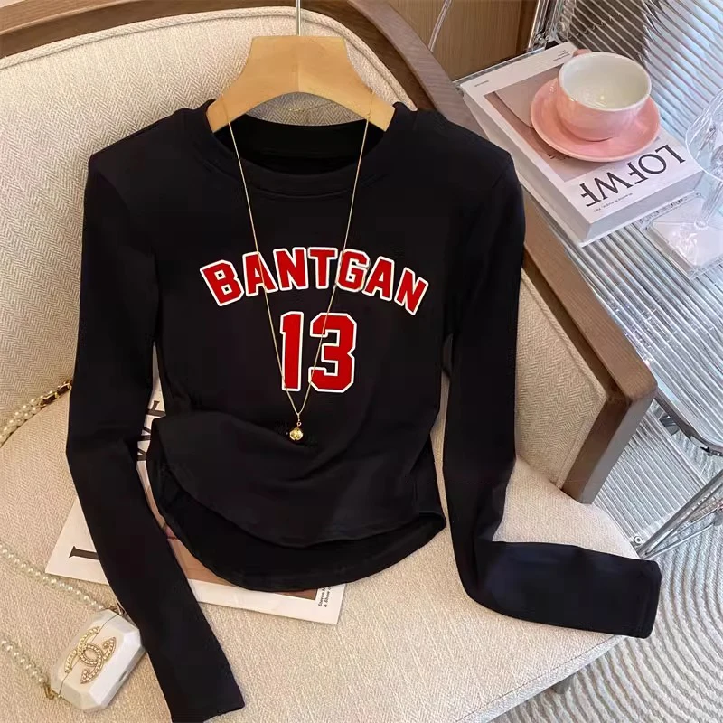 Cseta Fena Slim Fit de Manga Longa com Decote Redondo e Estampa Digital, Estilo Casual, Cseta de Aodão Mistu,...