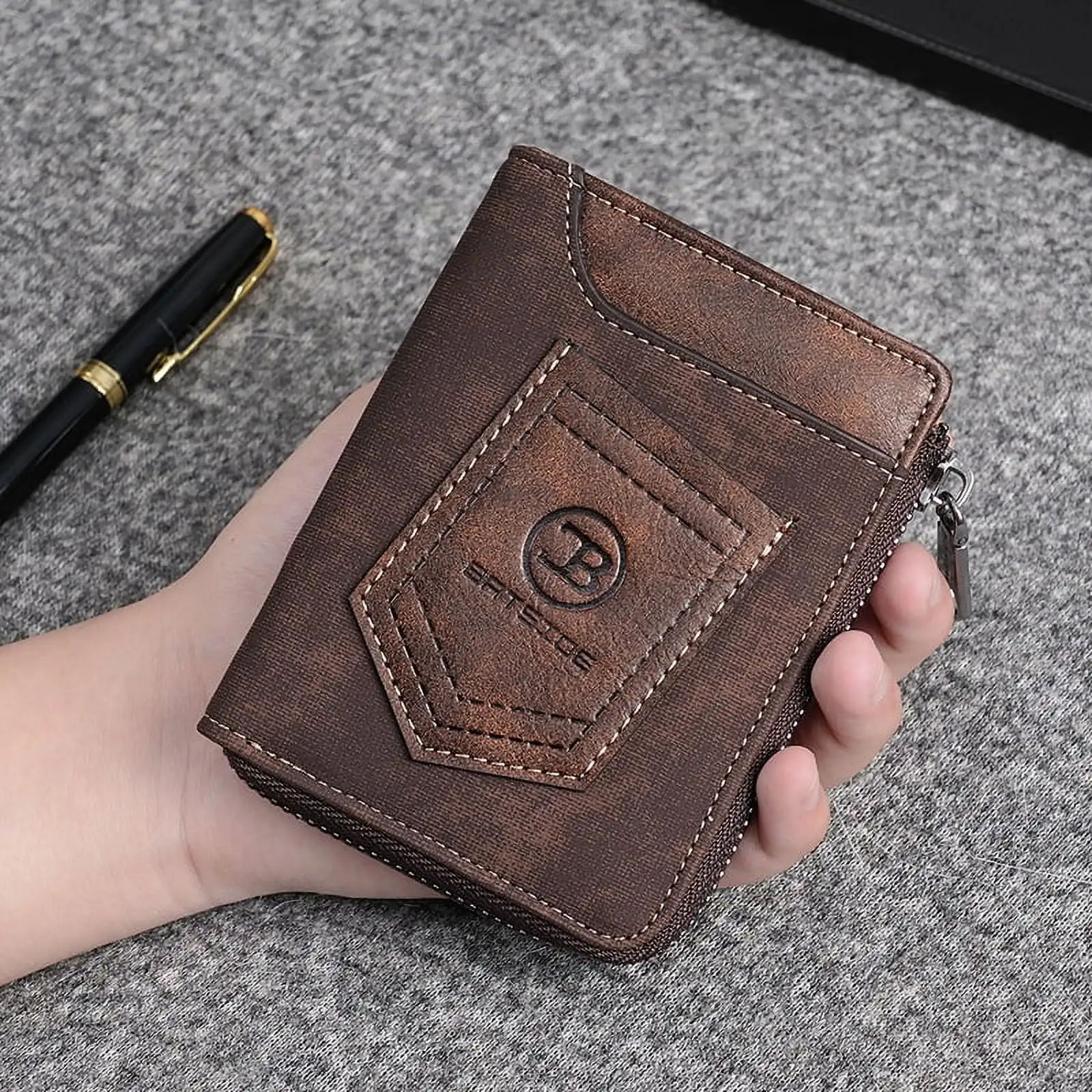 محفظة Qianglong 1PC RFID للرجال، حامل بطاقات عتيق لبطاقات الائتمان والنقود #5