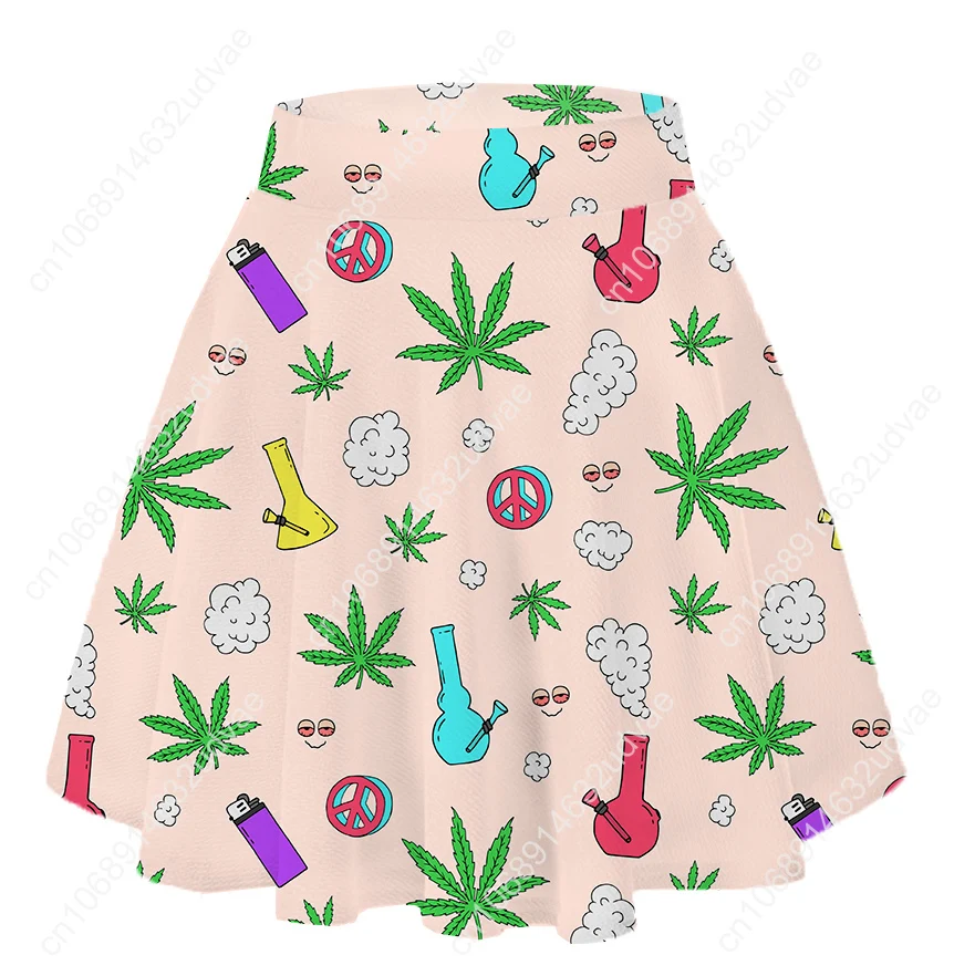 Custom Made Sublimation Print Women Milk Silk Flare Skirt