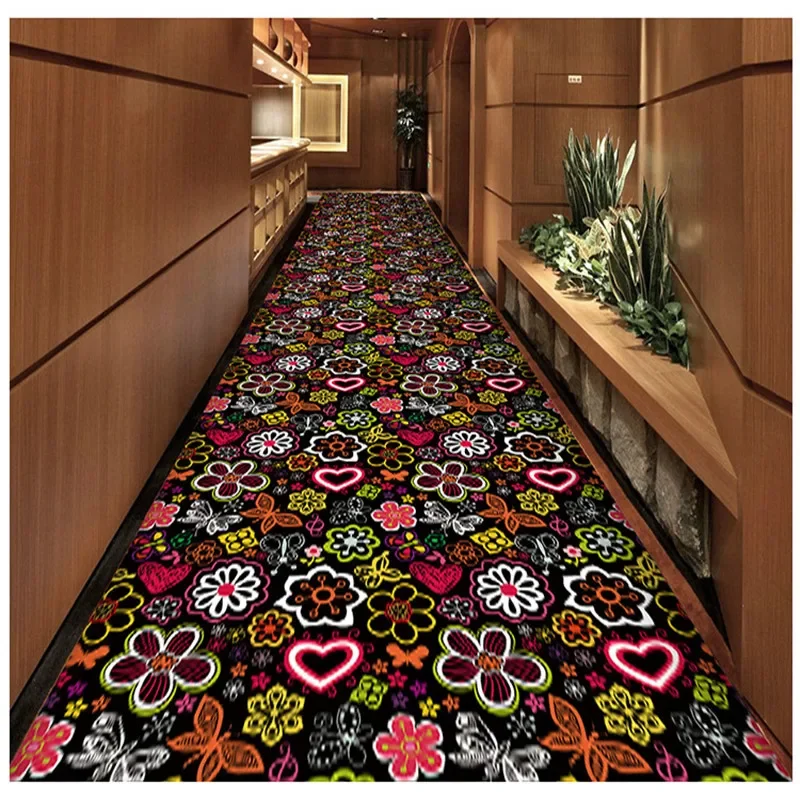 

Colour 3D Printing Garden Flower Hallway Carpets for Living Room Bedroom decor Area Rug Hotel Stairs Kitchen Anti-Slip Floor Mat