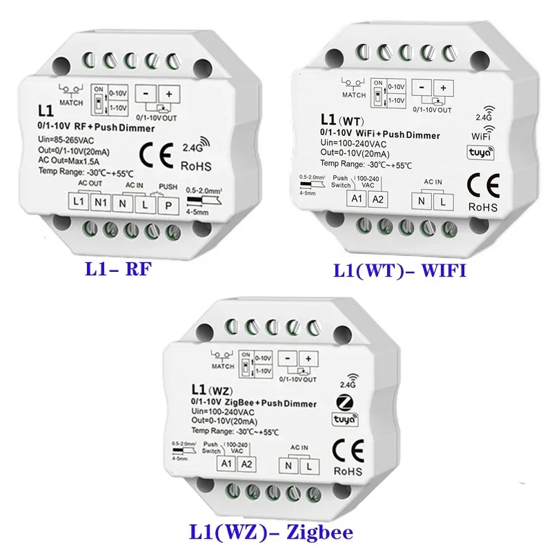 

Skydance Single Color LED strip Dimmer 0/1-10V dimmer, 1 channel output L1(RF) L1(WT) L1(WZ)