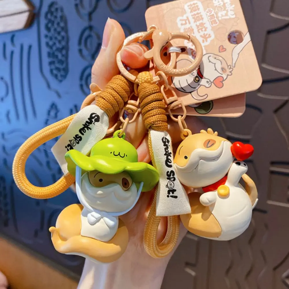 New Snake Puppy Cartoon Snake Pendant Keychain Cute Cartoon Kawali Doll Keychain Couple Gift Hanging Ornament Backpack Key Chain