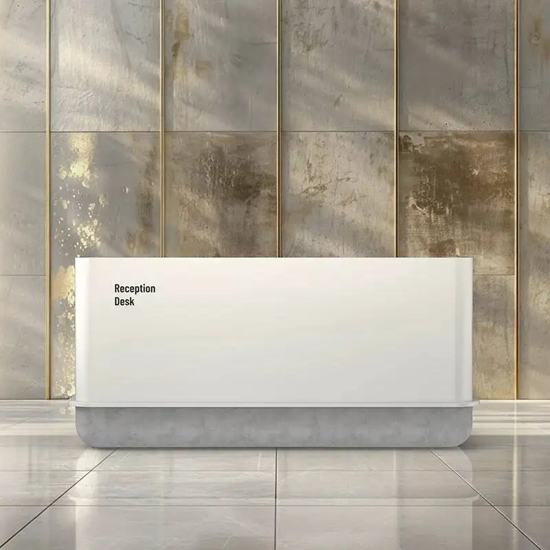Welcome Front Desk Reception Desks Commericial Luxury High-end Quality Light Modern Luxury Mostrador Recepcion Office Furniture