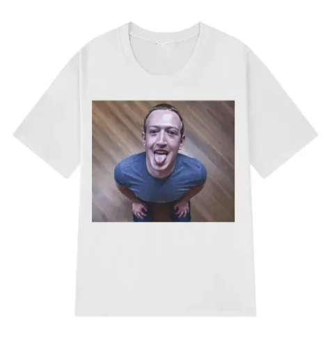 Funny Bad Expression T-shirt Mark Zuckerberg Good Joke T-shirt Womens Short-sleeved T-shirt Graphic T-shirt Summer Streetwear