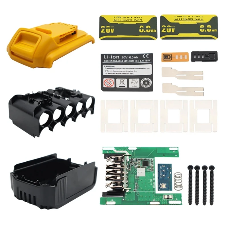 DCB200 Li- Battery 10X18650 Plastic Case Charging Protection Circuit Board Box Housings For Dewalt 18V 20V Li- Durable