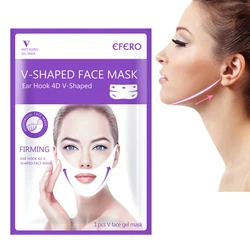 2PCS 4D Ear Hook V-shaped Face Mask Chin Firming Slimming Gel Face Masks Lifting Face Mask Bandage Double Chin V Shape Face Mask