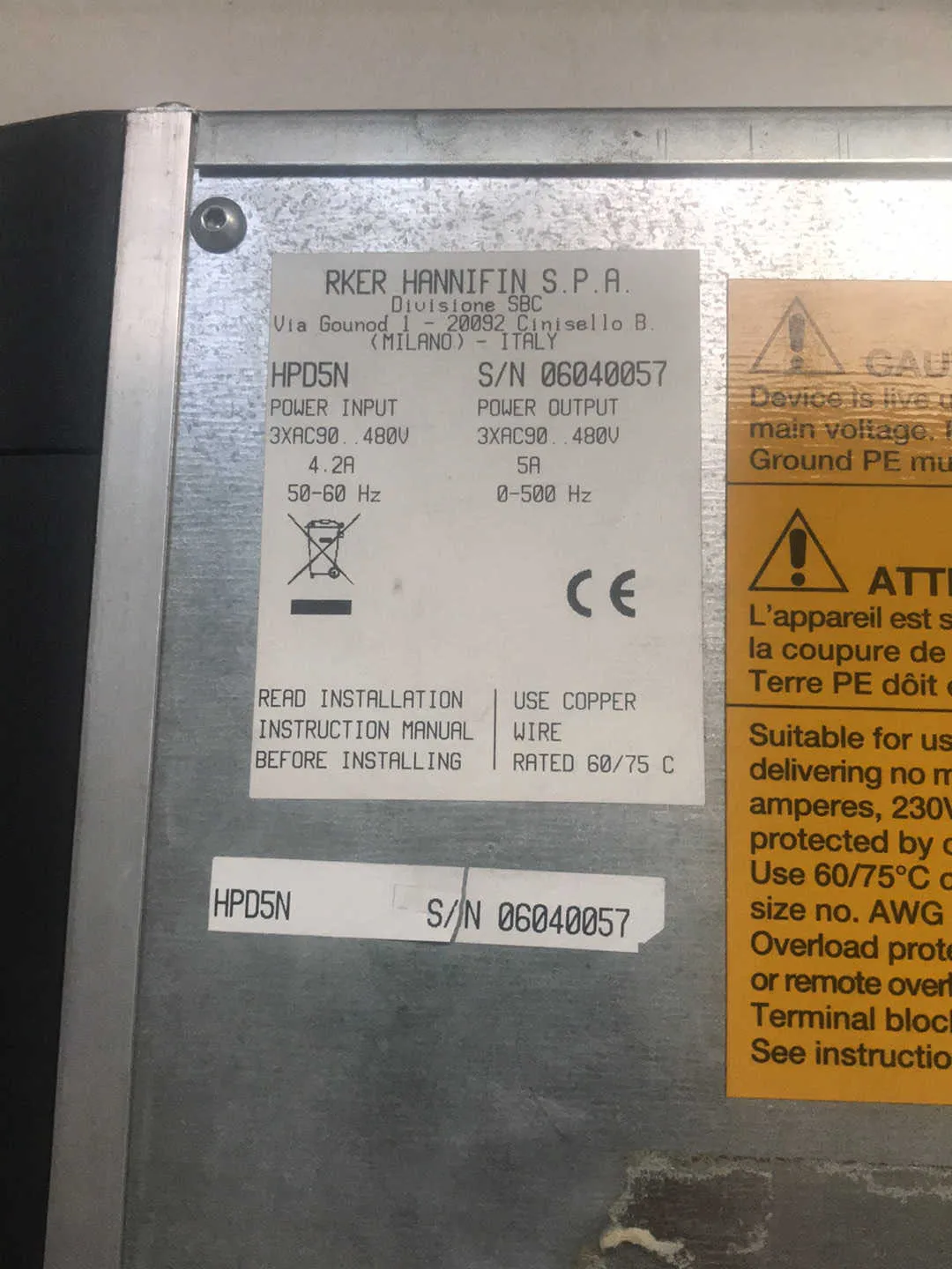 HPD5N Servo Drive for Parker Drive System Controller