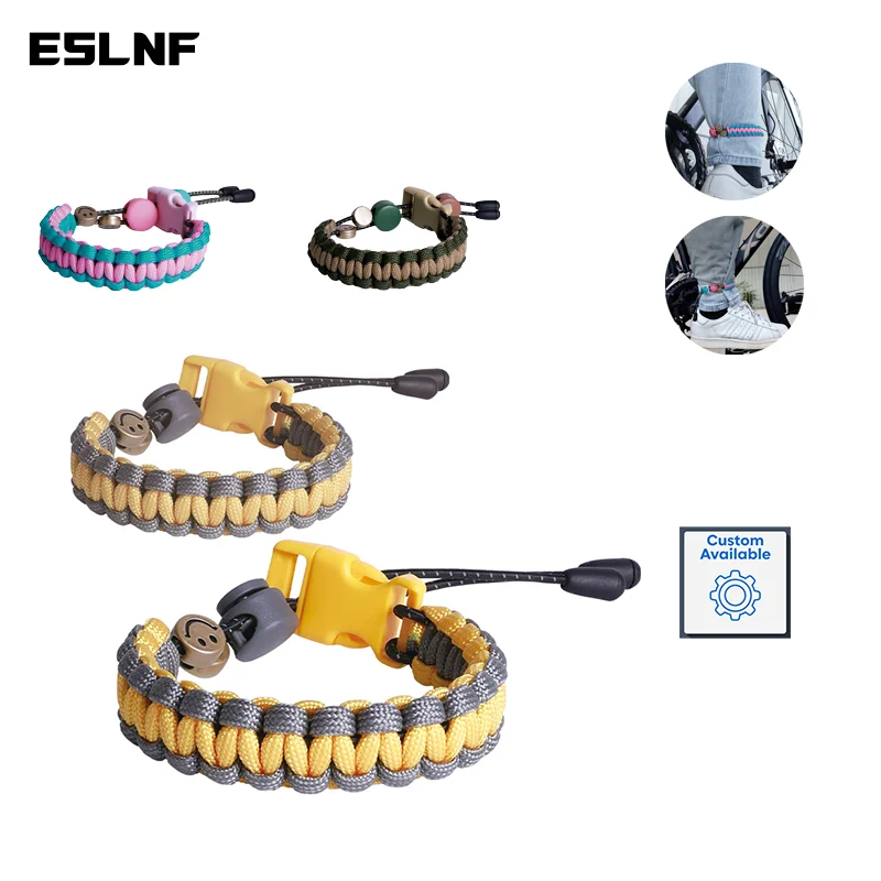 

ESLNF Reflective Cycling Pants Cuff Band High Visibility Bicycle Trouser Bands Adjustable for Night Walking Cycling Running