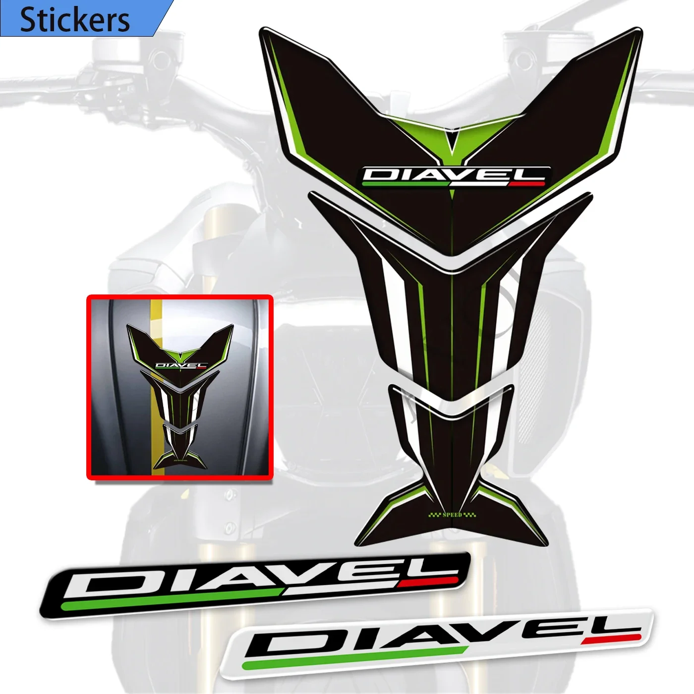 Diavel S For Ducati Diavel S 1260S V2 V4 Motorcycle Stickers Tank Pad Knee Kit Gas Fuel Oil Protection Fairing