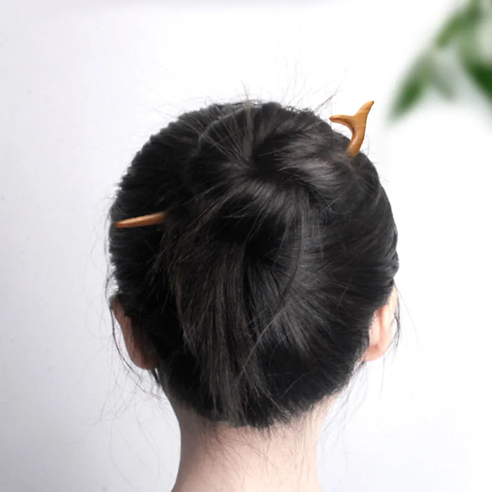 

Wooden Hair Chopstick Smooth Long Stick for Bun Styling Holders Women Natural Peach Wood Hairpin Accessories for Parties Proms