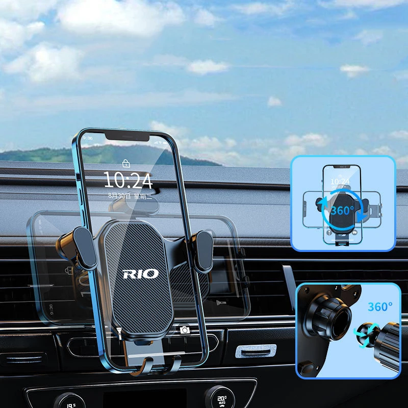 2023 New Gravity Air Vent Hook Phone Mount 360-Degree Rotation Smart Phone Holder For KIA RIO 2 3 4 5 Xline x line