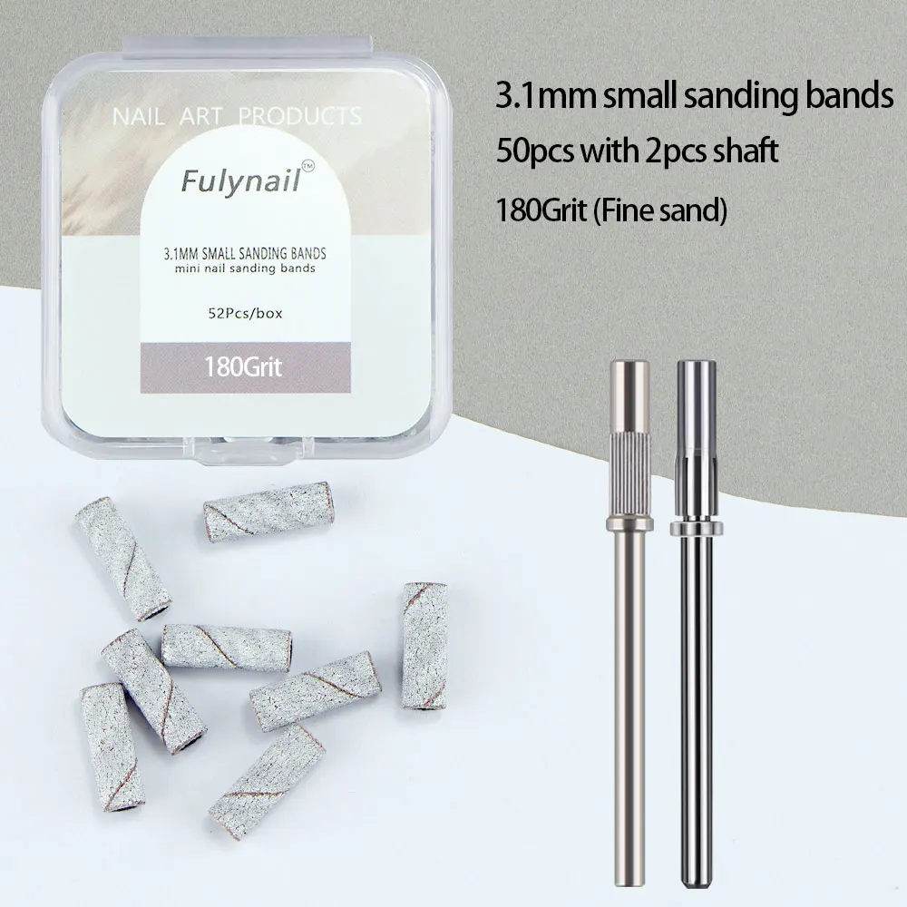 52pcs/set 3.1mm Mini Small Nail Sanding Bands Electric Machine Nail Drill Bits UV Gel Acrylic Polish Remover For Nails Accessory