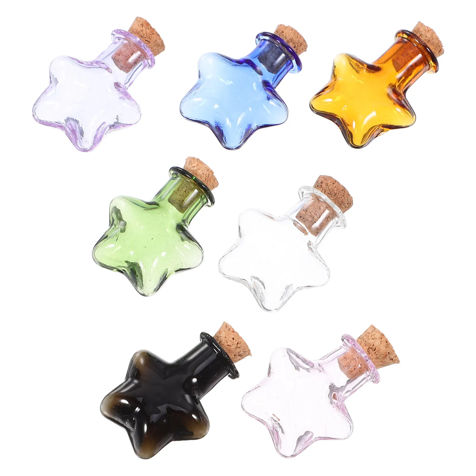 

7Pcs Mini Wishing Bottles Glass Cork Stopper Transparent DIY Craft Jar for Sand Perfume Message in A Bottle Decorative Storage