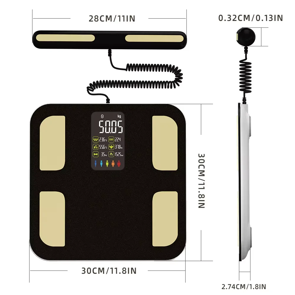 High Quality Smart Bluetooth Body Fat Scale - Digital Weight BMI Analyzer with APP Sync for Fitness and Health