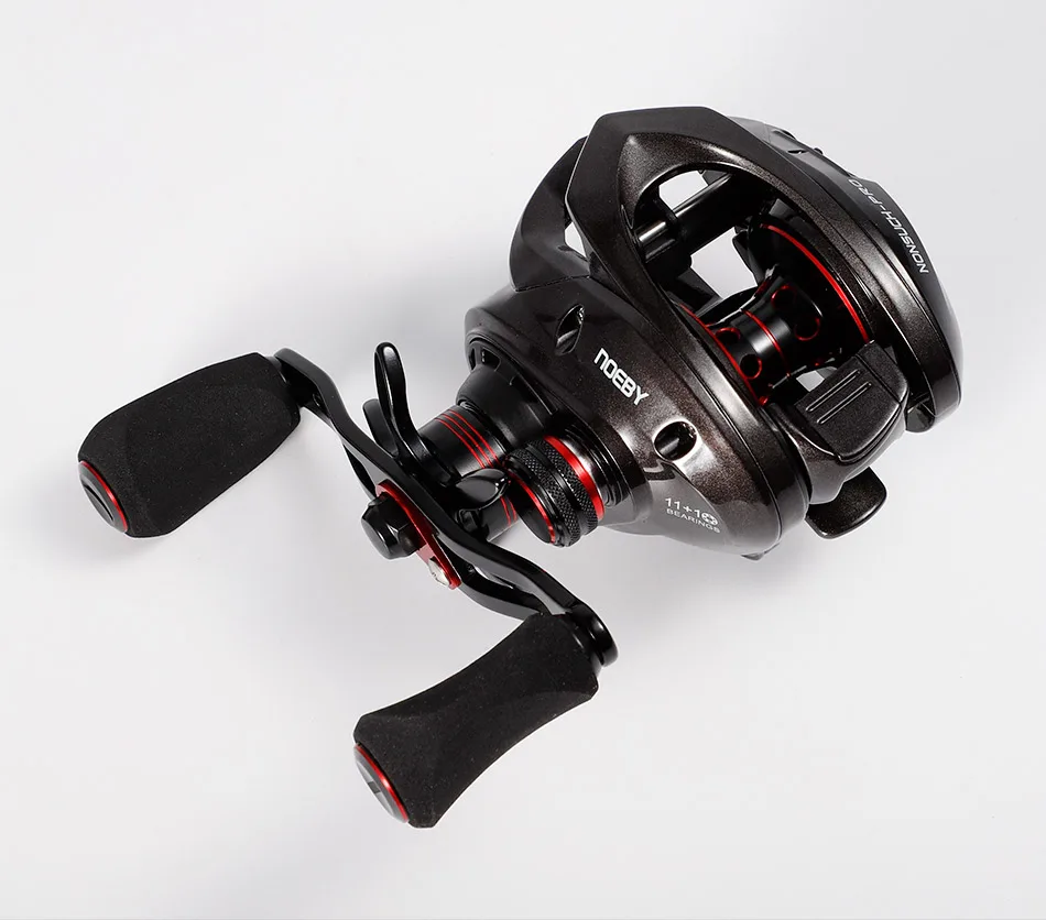 Noeby-Baitcasting-Rolle, 8kg maximaler Luft widerstand, Übersetzungs verhältnis 7.3:1, magnetisches Bremssystem, 11 1bb, flache, starke Salzwasser-Angels pule – Detail 11