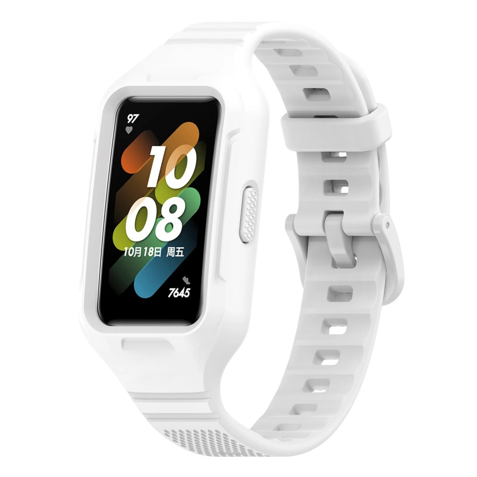 Correa de reloj TPE de una pieza + marco protector, banda deportiva Universal para Huawei Band 9/ 8/ 7/ 6/ 6pro/ honor Band 6/7
