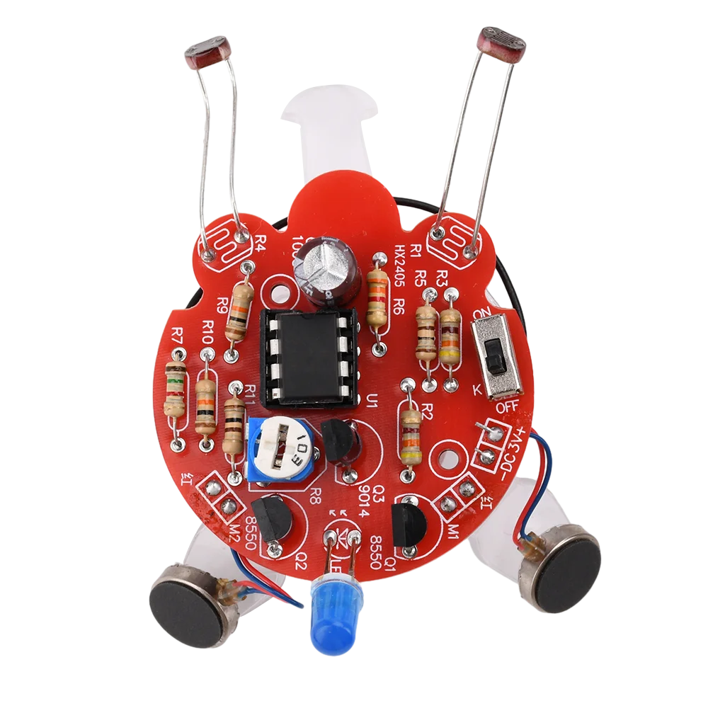 Kit de Robot móvil fotosensible, luciérnaga, bricolaje, cola a granel, luz de respiración, diversión, entrenamiento educativo electrónico