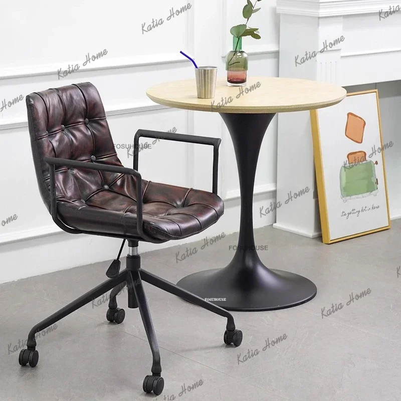 Sillas de oficina LSAmerican, silla ergonómica para videojuegos, muebles de oficina modernos, sillón para ordenador de uso doméstico, silla giratoria con respaldo retro y función de elevación.