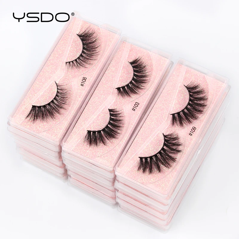 YSDO 10 Pairs 3D Mink Lashes Wholesale Hand Made Faux Mink Eyelashes Natural False Eyelash Extension Makeup Fake Lashes Cilios