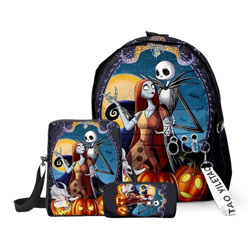 3-delig The Nightmare Before Christmas Creatieve schattige basisschoolleerlingen Schooltas Rugzak Etui Schoudertas