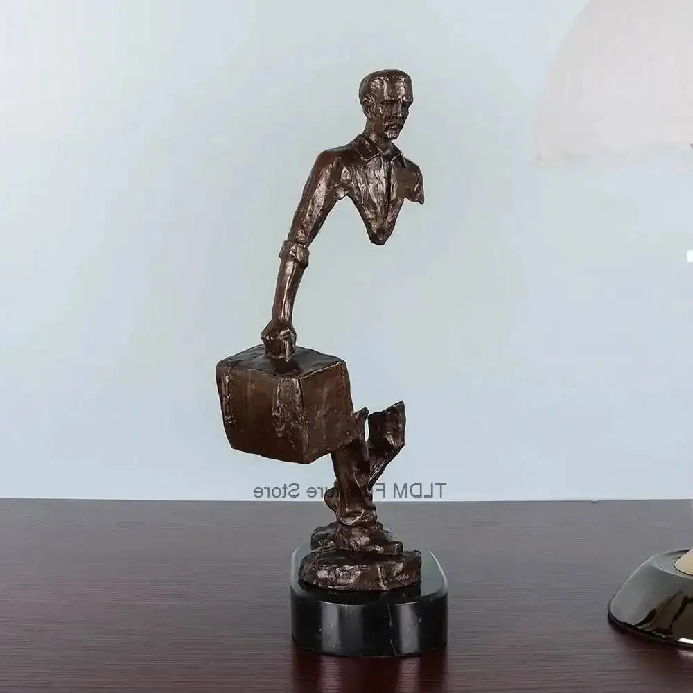 Travel Famous Bruno Sculpture Catalano Bronze Abstract Traveller Statue Man Male Figurine Collectible Art Home Decor H