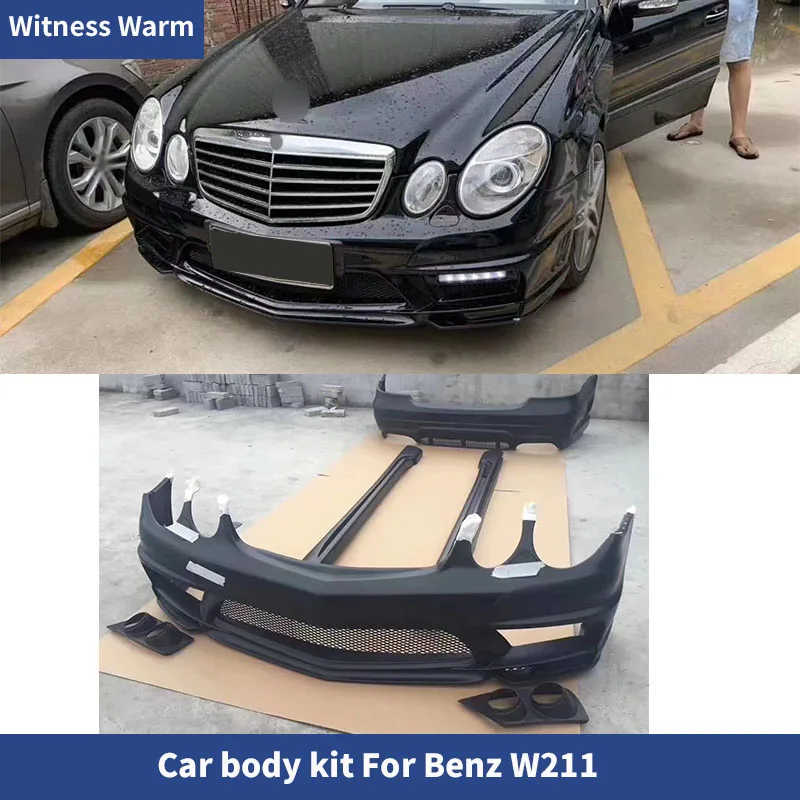 

For W211 E350 Car Body Kit FRP Unpainted Front Bumper Rear Bumper Side Skirts for Mercedes Benz W211 E280 E550 05-10