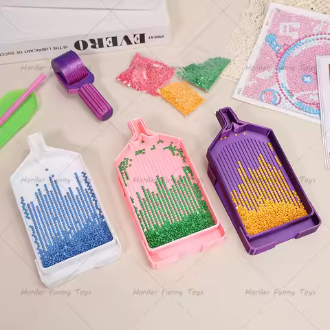 Large DIY Craft Diamond Painting Tray Storage Box with Y Shape Pop-up Plug for 5D Diamond Painting Accessories Tools