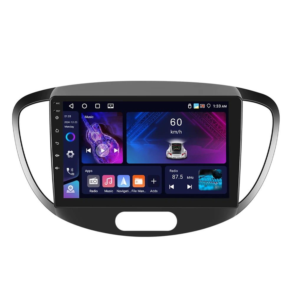 Podofo 8 + 128G 9 ''Autoradio Voor Hyundai I10 2010 Multimedia Speler Android Auto Carplay 8Core spiegel Link Bluetooth WIFI 4G RDS - afbeelding 2