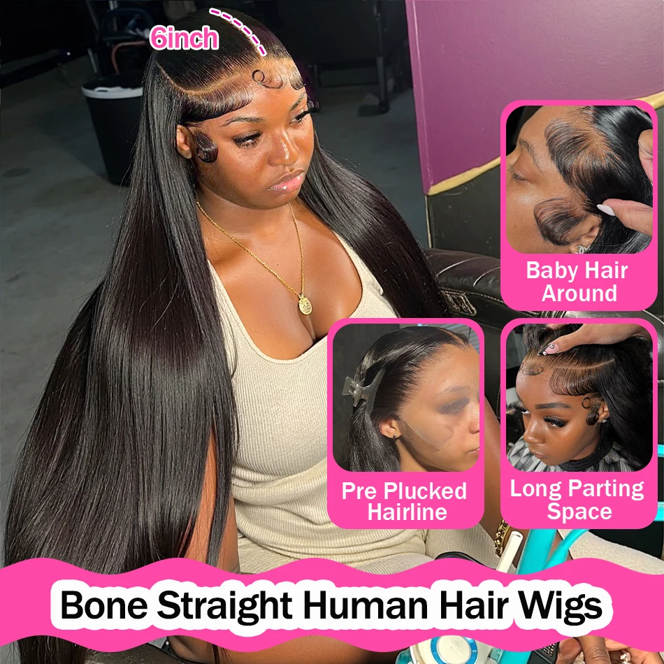 Luvin البرازيلي مستقيم الدانتيل الباروكات الأمامية شعر الإنسان 13x6 Hd الدانتيل الباروكات العظام شعر طبيعي مفرود شعر مستعار 5x5 شعر مستعار بدون صمغ للنساء