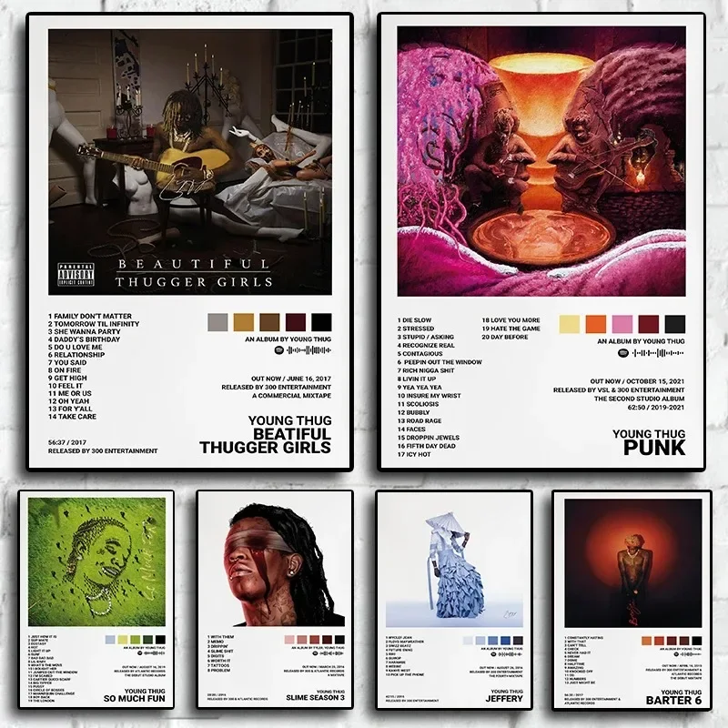 الهيب هوب مغني الراب الشباب البلطجة متعة جدا ألبوم الموسيقى غطاء الجمالية قماش اللوحة ملصق جدار صورة فنية غرفة الديكور #1