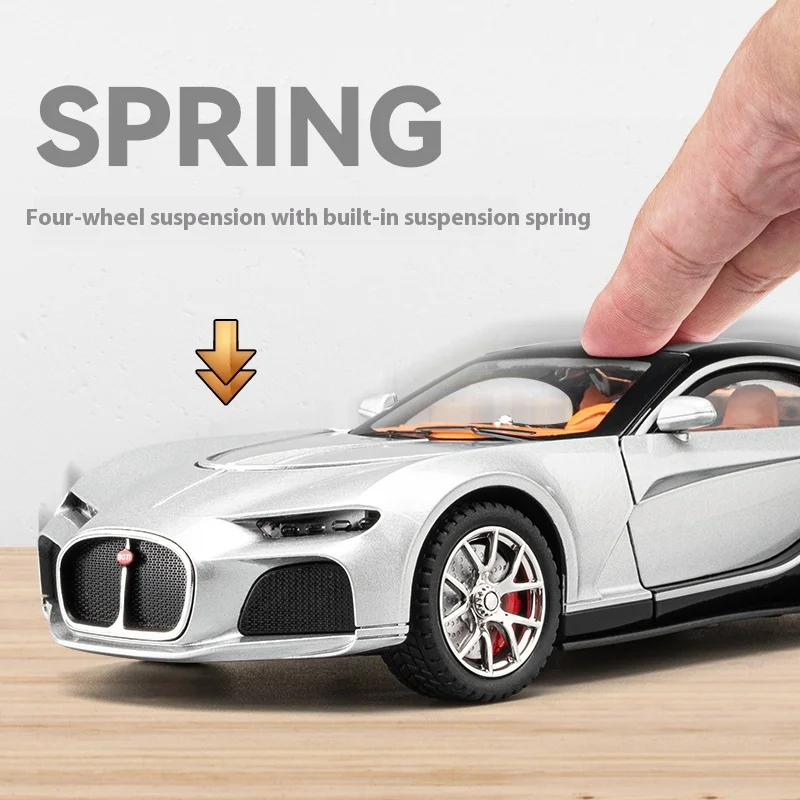 1:24 Scale Atlantic Alloy Car Model, Lit-Up with Authentic Sounds, Perfect Gift for Kids & Car Enthusiasts