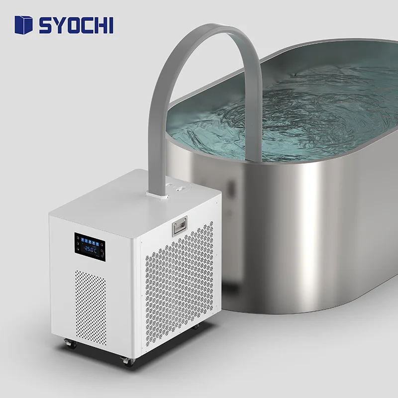 Syochi Ice Bath Chiller Machine for Bathtub | Universal Fit Curved Pipe Cold Water Therapy System for Gym Spa Recovery