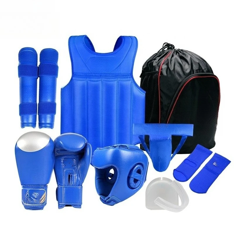 Satélite Wushu Sanda Juego de 8 piezas Equipo de protección Sanda Conjunto de equipamiento Sanda Equipo de boxeo